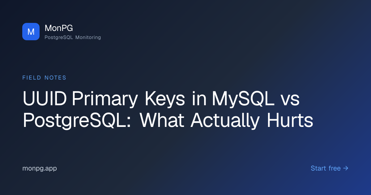 UUID Primary Keys: MySQL vs PostgreSQL | MonPG
