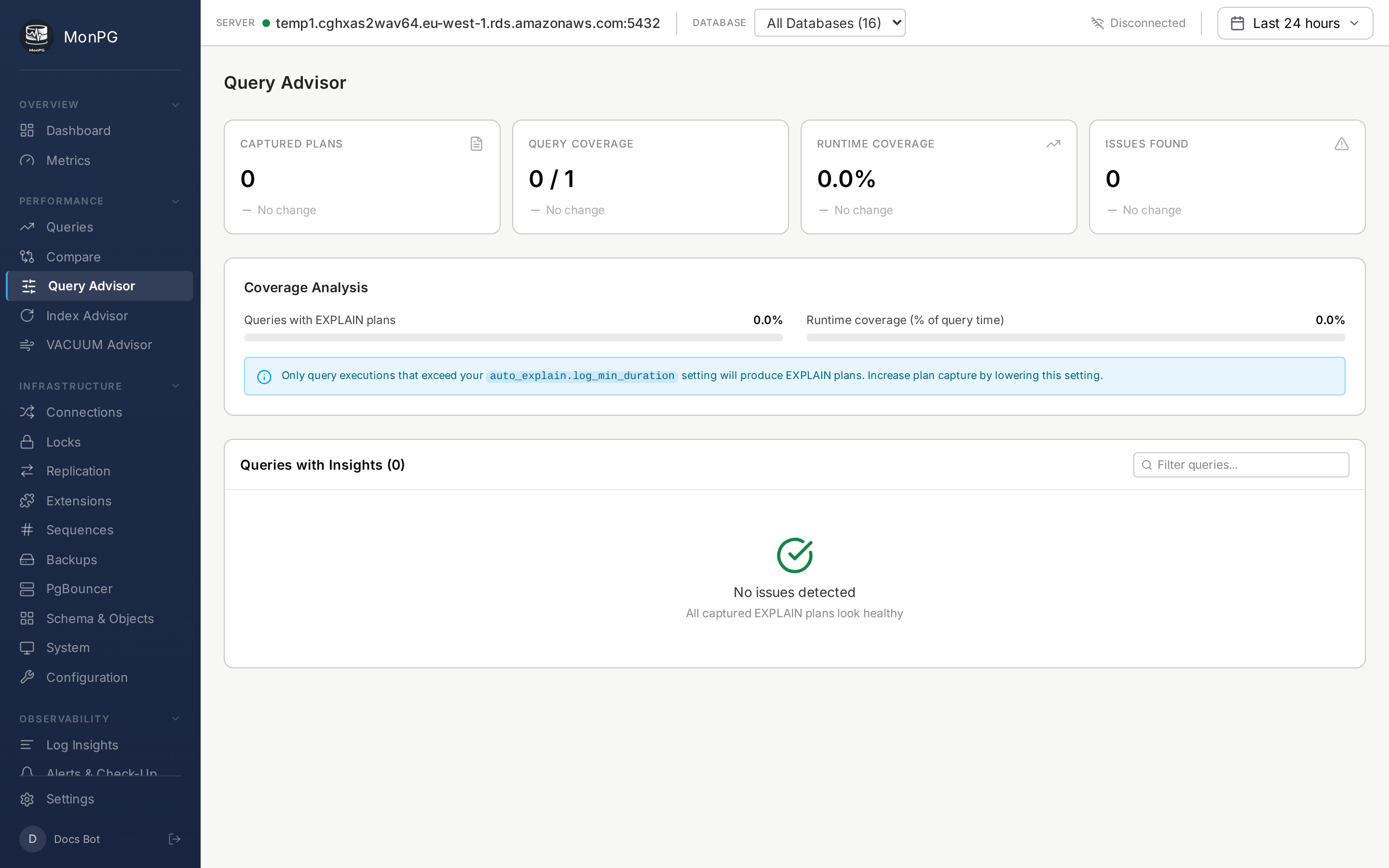 MonPG Query Advisor