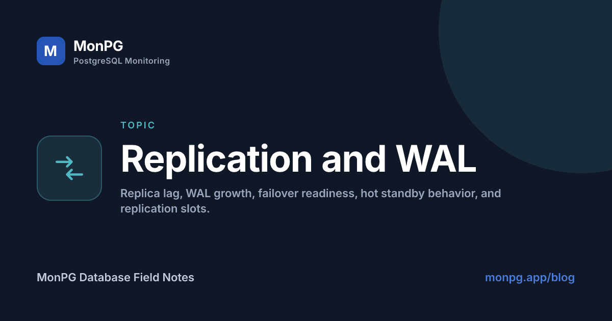 Replication and WAL