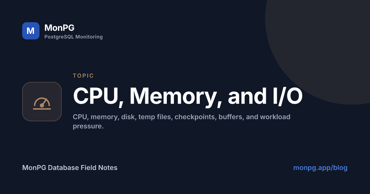CPU, Memory, and I/O